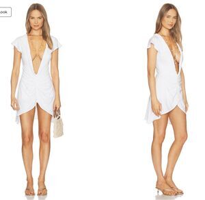 DI PETSA THE APHRODITE DRAPE DRESS IN WHITE SIZE SMALL $525
